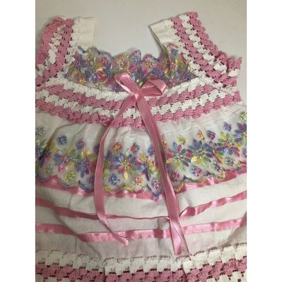 Baby Girls Dress Top Size 2 MX Pink White Multicolor MX Mexican - Picture 7 of 8